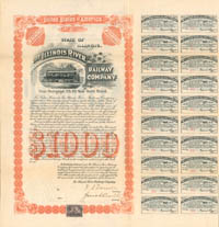 Illinois River Railway Co. - $1,000 (Uncanceled)